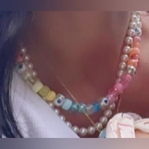 Sunday Forever Limited edition bright eyes beaded choker necklace w lobster claw